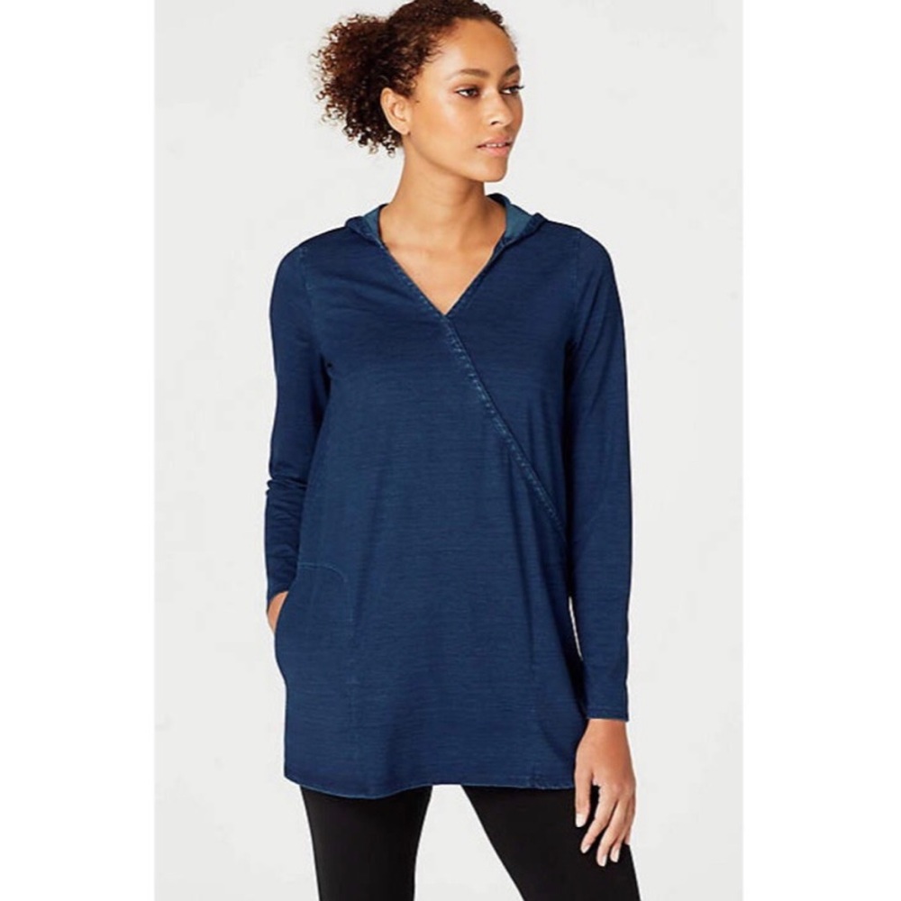 J. Jill Pure Jill Indigo Wrap Style Hoodie